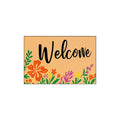 Warm Orange Colorful Floral Coil Entrance Mat