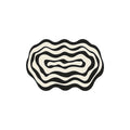 Wavy Contour Black Cream Diatomite Bath Mat