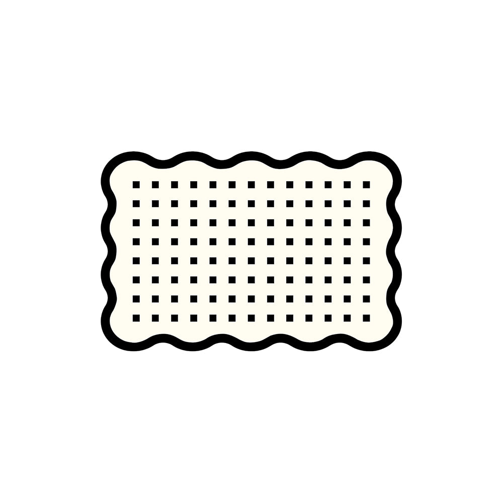Wavy Edge Tiny Dot Grid Coil Entrance Mat