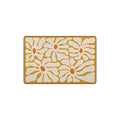 Beige Abstract Daisy Floral Coil Entrance Mat
