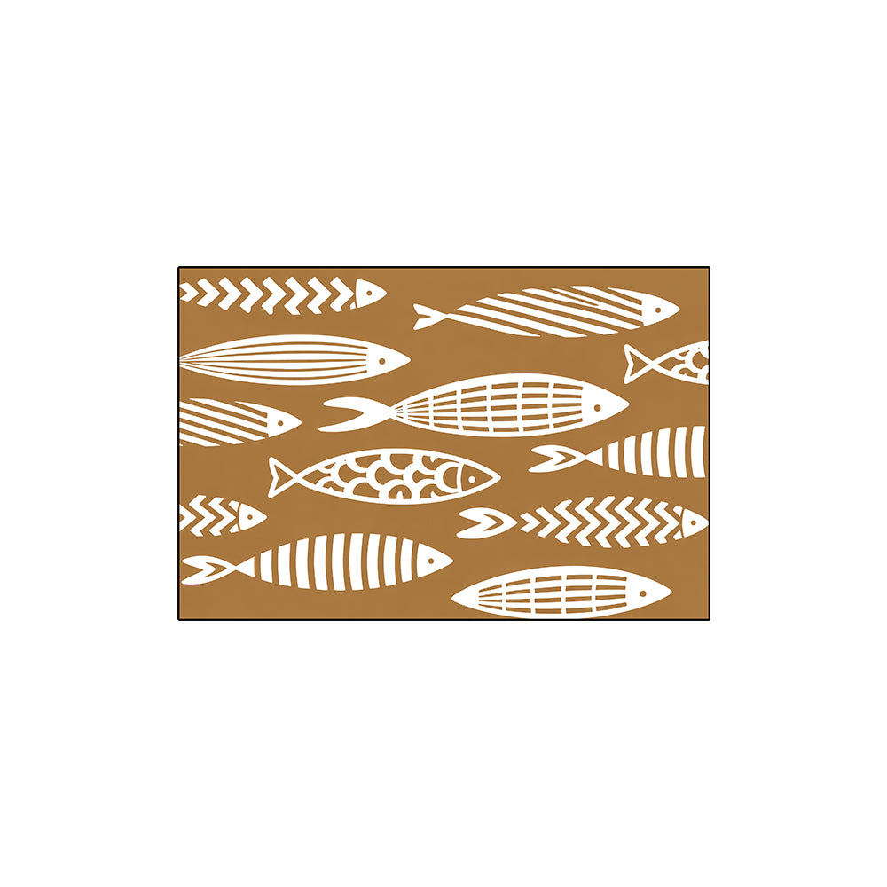 Abstract White Fishs Coil Entrance Mat