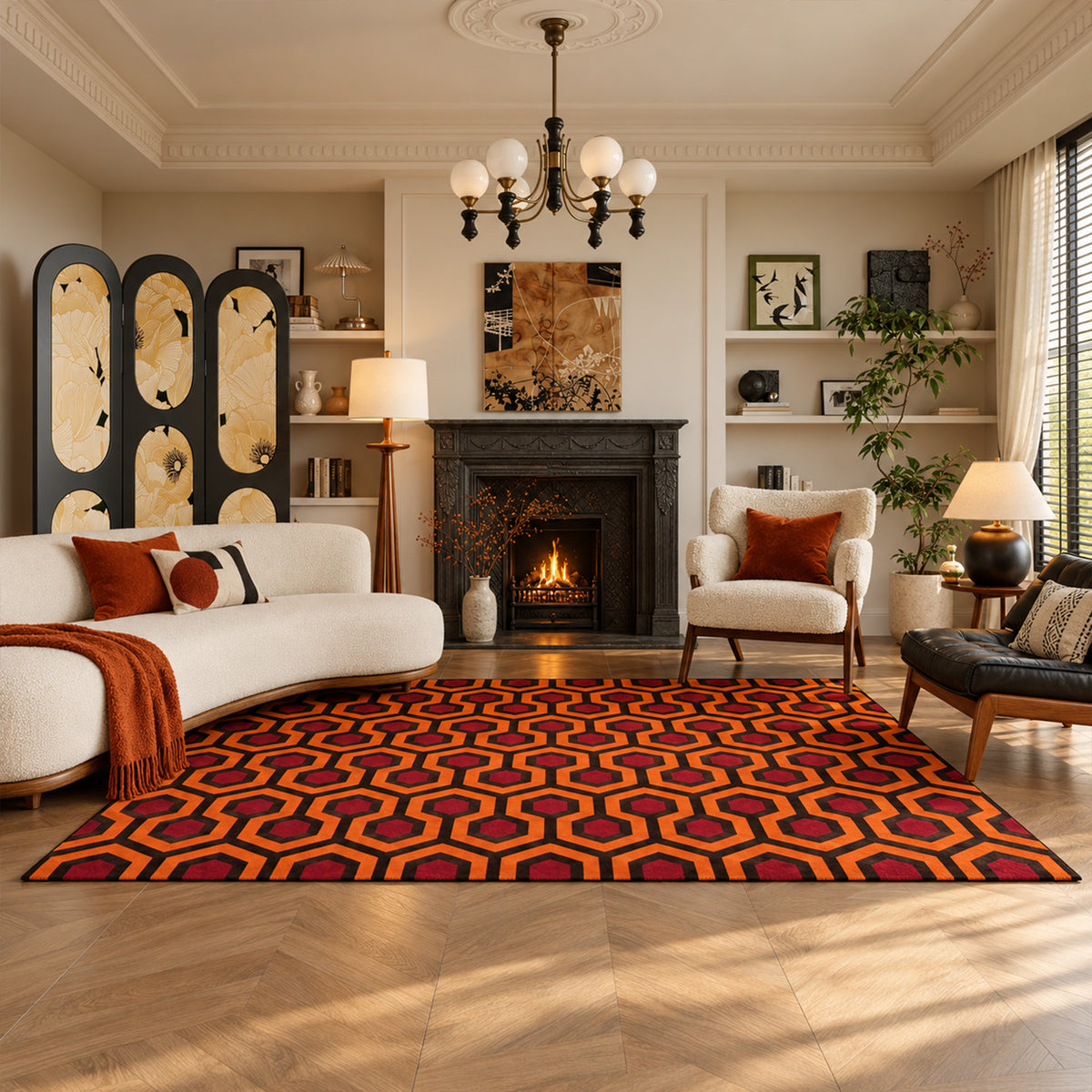 Willa Orange & Burgundy Rug