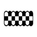 Yara Jet Black Pure White Scalloped Checker Rug