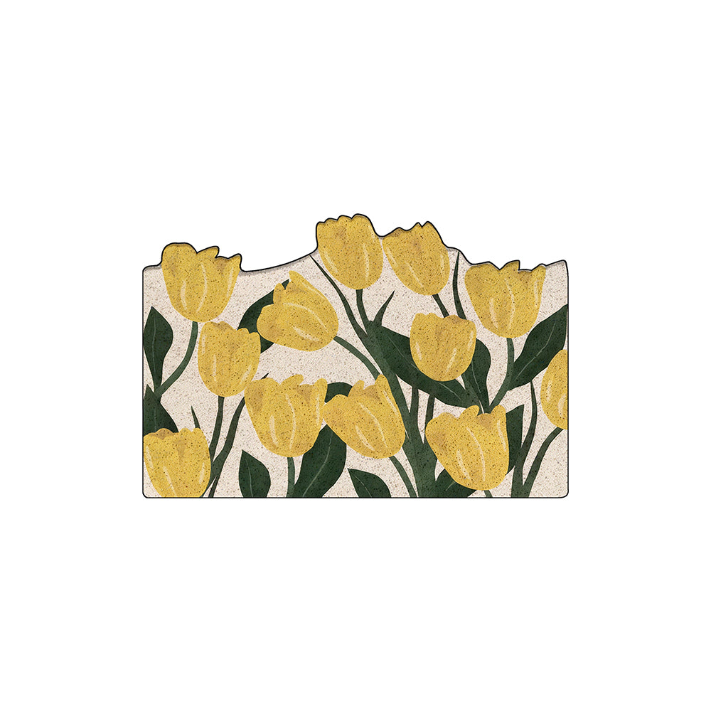 Yellow Tulip Floral Coil Entrance Mat
