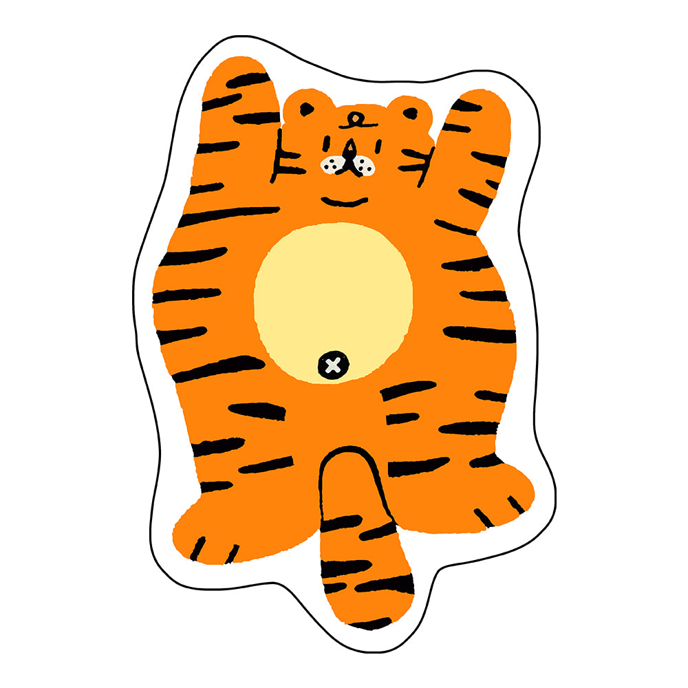 Bright Orange Cartoon Tiger Rug