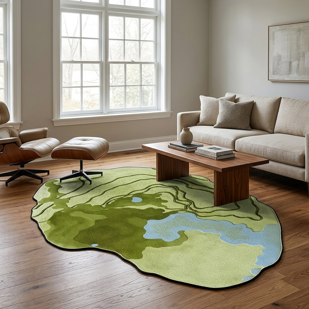 Zaina Soft Sage Green Pale Sky Blue Rug