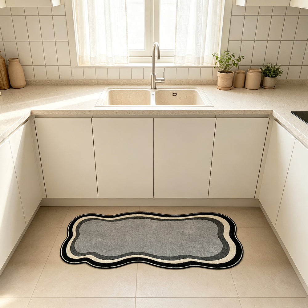 Zorenne Soft Gray Multi-Layer Frame Rug