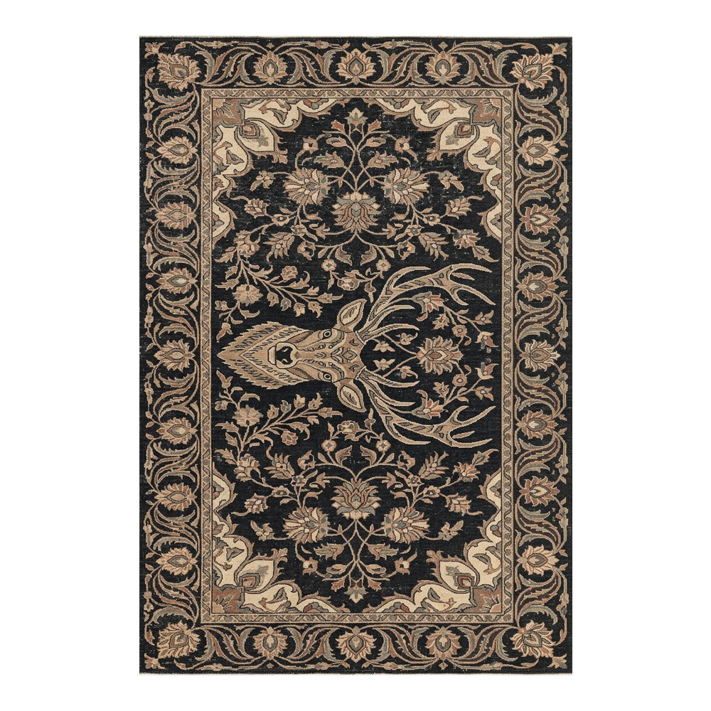 Zorvyn Jet Black Warm Taupe Multi Rug