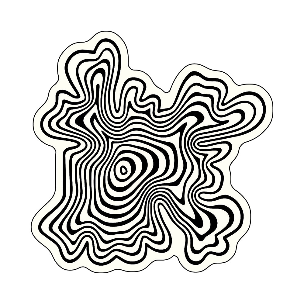 Zyla Cream Ivory Jet Black Swirl Contour Rug