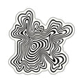 Zyla Cream Ivory Jet Black Swirl Contour Rug